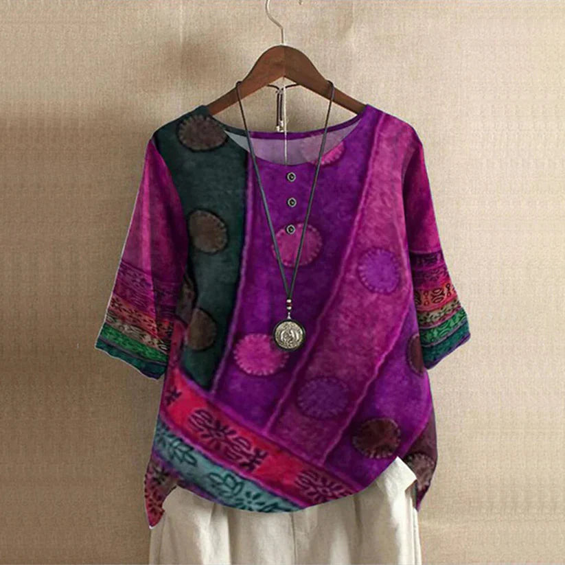 Valarie - Kolorowa Boho Bluzka