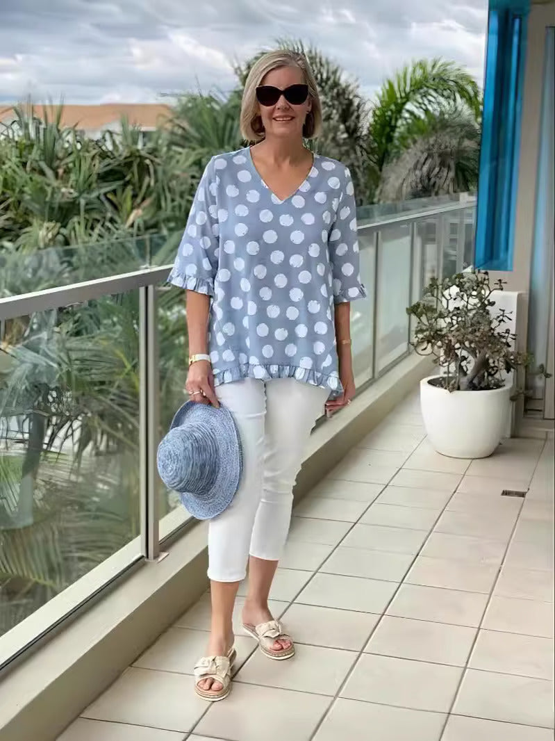 Beth™ | Stylowa Bluzka z Dekoltem w Serek