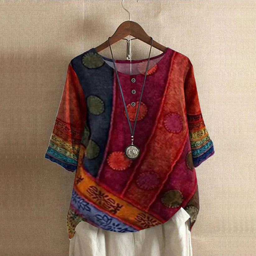 Valarie - Kolorowa Boho Bluzka