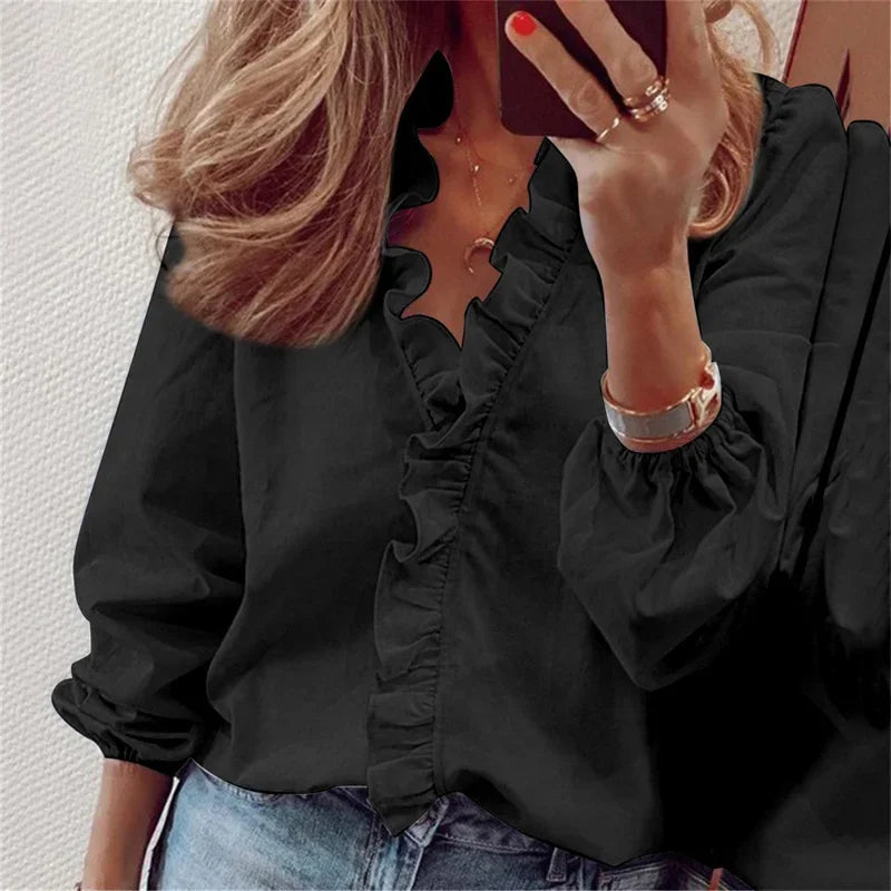 Enola™ | Kobieca Bluzka z Figlarnymi Falbanami