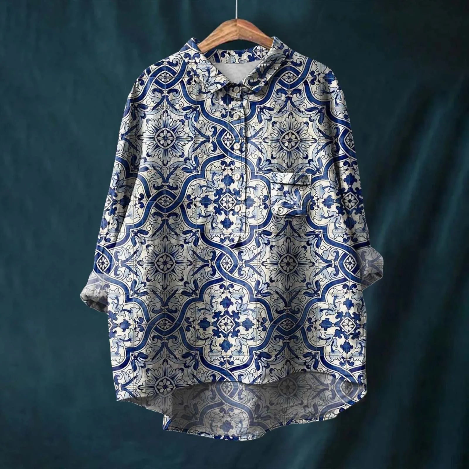 Liesa™ | Koszula w Kwiaty w Stylu Vintage z Guzikami
