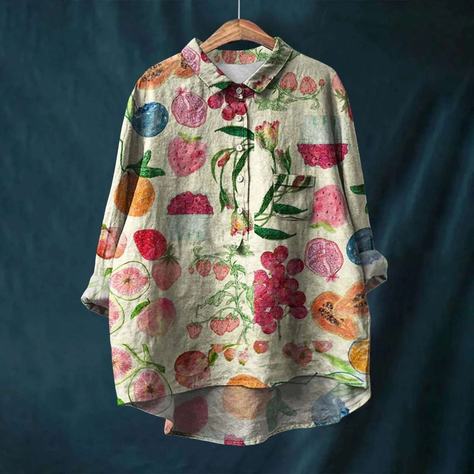 Liesa™ | Koszula w Kwiaty w Stylu Vintage z Guzikami